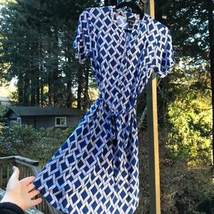 Blue Short Sleeve Dress